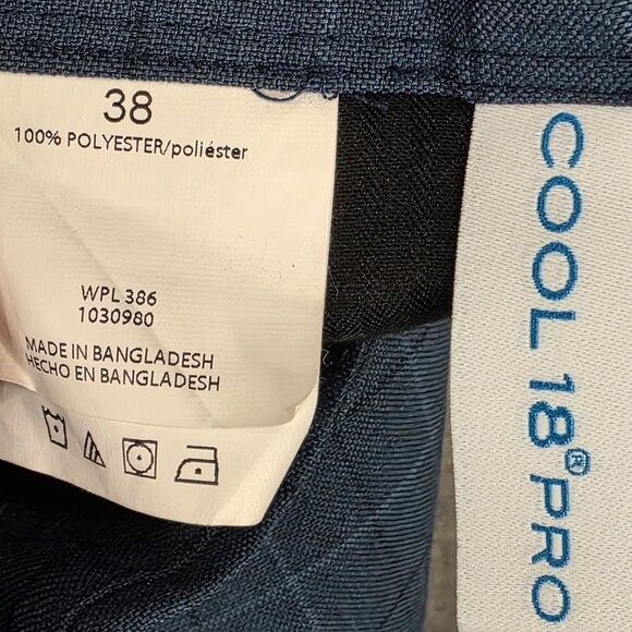 Mens Haggar Cool 18 Pro Blue Plaid Shorts Classic Fit 10" Inseam Polyester 38 - Picture 3 of 10